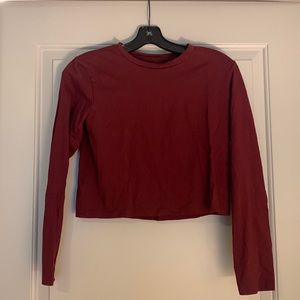 Wild fable long sleeve maroon crop top S
